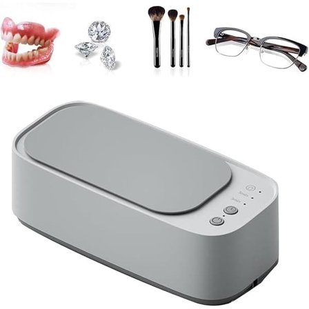 45000 Hz Ultralydvasker – Multi Ultralydrenser med 3 rengjøringsmoduser, Ultralydrensing for Briller & Smykker, Tannproteser