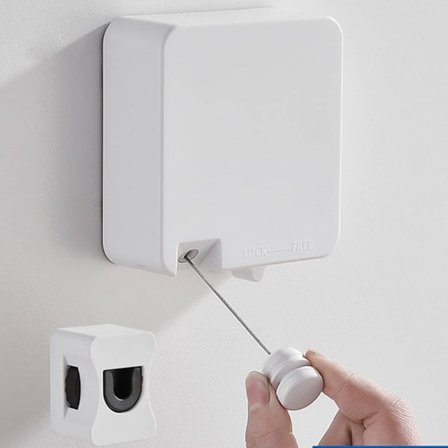 Udtrækkelige tørresnore til indendørs og udendørs brug, maksimal udtrækslængde 6 m, kraftig tørresnor med 304 rustfrit stålwire, vægmonteret 