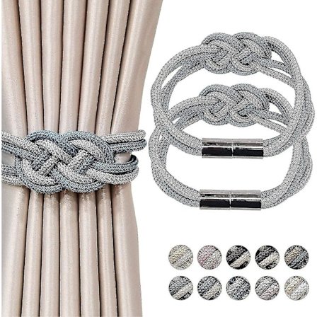 Hjem 2-pak Magnetiske Gardinbinder Gardinklips, Beige + Guld