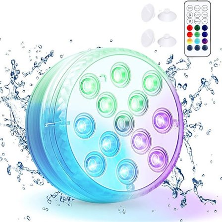 Nedsänkbar LED-lampa, 16 färger undervattenslampor, 13 LED-pärlor