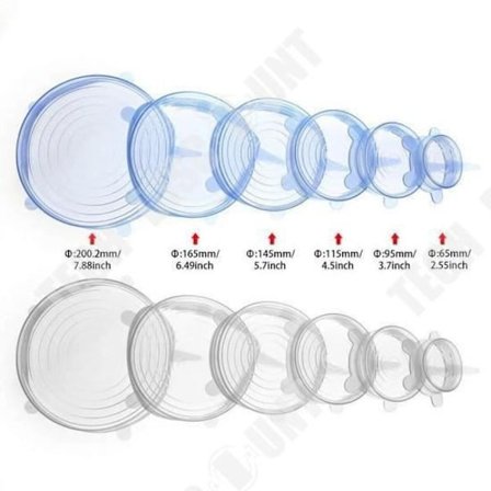 Silikonlock - TECH DISCOUNT - 12 Bitar - Icke Toxisk - Utsträckbar - Multi-Diametrar