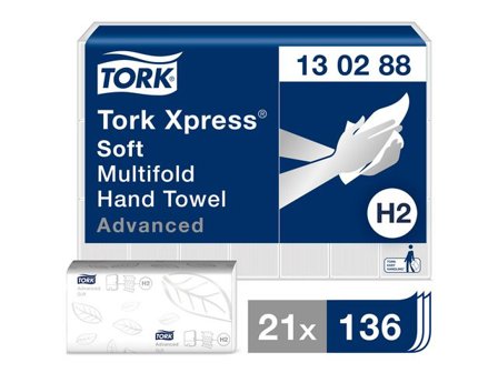 TORK Pappershandduk Advanced H2 Xpress 2856/fp - Lyreco - Städ och hygien - Toalettpapper och torkpapper - Pappershanddukar