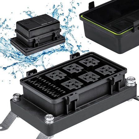 12V Auto Vattentät Säkringsrelä Box Block [6 Bosch Style Relä Hol