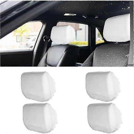 Pustende bil nakkestøtte trekk, vaskbar og støvtett bilbeskytter i hvit[HK]