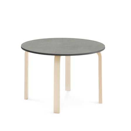 Tisch ELTON, Ø 900x590 mm, Linoleum dunkelgrau, Birke