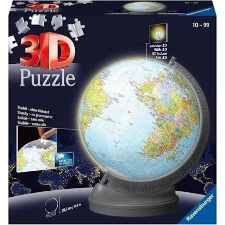 Kouluttava 3D-pallopalapeli - Valoisa Earth Globe - Ravensburger - 540 kpl - Alkaen 10 vuotta Flerfärgad
