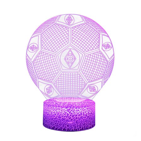 Football Club Logo 3D Night Light, LED Seven-Color Touch Remote Control Night Light