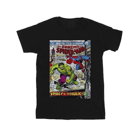 Marvel Herr Spider-Man VS Hulk Cover T-shirt 3XL Svart Black 3XL