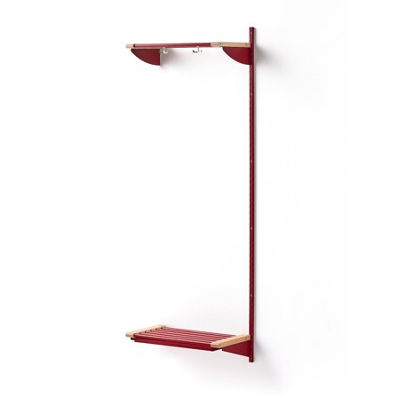 Wandgarderobenschrank JEPPE mit Hutablage, Anbauelement, 1790x600x310 mm, rot/birke