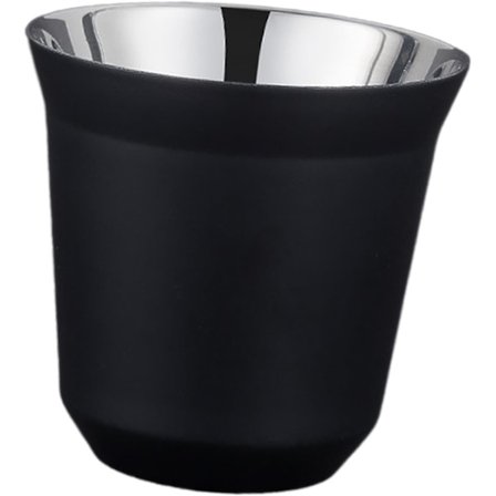 1 st isolerad kaffekopp vakuumisolerad resetermosmugg dubbelväggig kaffekopp camping tekopp spill-proof temugg set kontor rostfritt stål, svart