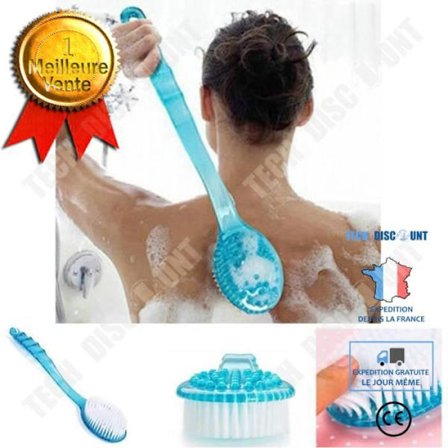 Badrengöringsborste - LUNAVO - Mjuka borst - Långt handtag - Effektiv exfoliering