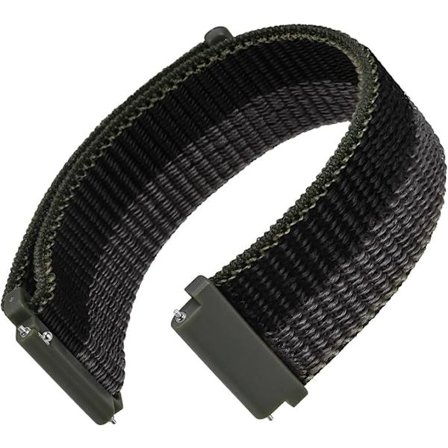 Svart/Grå 20mm Justerbare Nylon Klokkereimer, Hurtigutløsning, Erstatningsreim for Menn og Kvinner, Rembredde