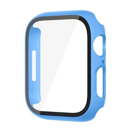 Glass+ deksel for Apple Watch etui 9 8 7 6 SE 5 iWatch tilbehør skjermbeskytter Apple Watch Series 45mm 41mm 44mm 40mm 42mm 38mm blå blu blu blue 41mm