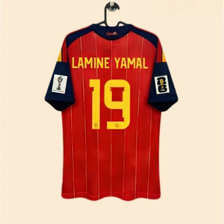 2026 VM i USA-Canada-Mexico Spania landslag hjemmedrakt nr. 19 LAMINE YAMAL Fan Edition-trøye