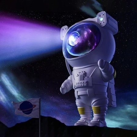 Yövalo - Tähtiprojektor LED-lampulla - Astronaut, galaksit, tähtitaivas yövalo ajastuksella ja sumun kaukosäädöllä (kaukosäätimellä)