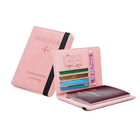 RFID-beskyttet reiselommebok passholder - Perfet Rosa 1-Pack