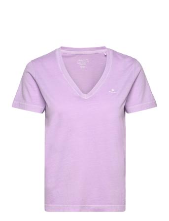 Sunfaded V-Neck Ss T-Shirt T-shirts & Tops Short-sleeved Lilla GANT*Betinget Tilbud
