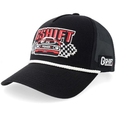Gearshift - Svart trucker Keps - Gshift V12 Power Car Rope Black Trucker @ Hatstore