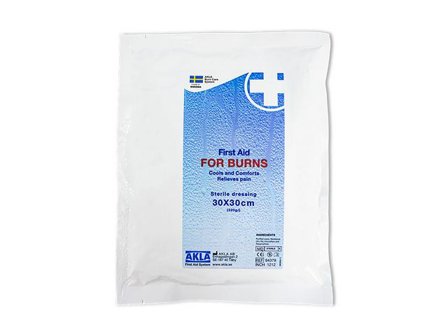 AKLA Brännskadekompress For burns 30x30cm - Lyreco - Skyddsutrustning - Första Hjälpen - Brännskada