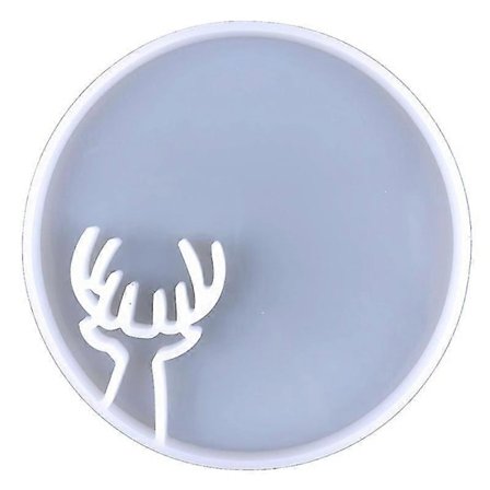 Pyöreät hartsista silikonimuotit DIY-kristalliliima Hirvi Eläin Säilytysalustan muotti