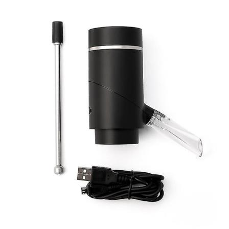 Elektrisk Vinføder med Aerator - Multi-smart Automatisk Filter Vinføder, One-touch Vinoxidator, Tænd/Sluk Aeration 1 stk - Sort