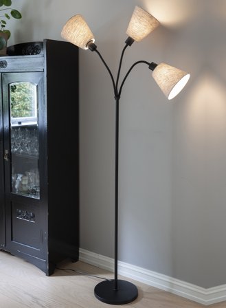 Tosca-3 gulvlampe - helsort