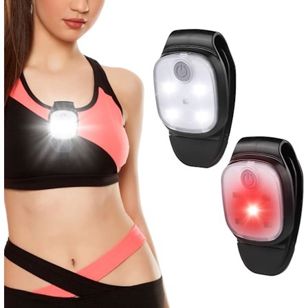 LED-sikkerhedslys med klips, LED-hovedlampe til udendørs sport Børnecykling Løb Camping, 4 lystilstande Genopladelig via USB Rød Hvid LED til 