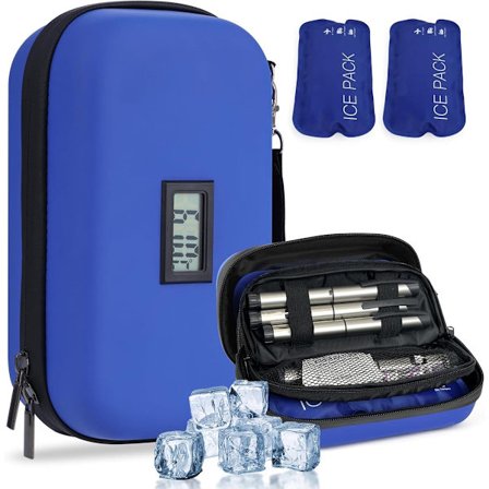 ING Insuliinin kylmälaukku, lääkkeiden kylmälaatikko diabeetikoille, lämpömittarilla