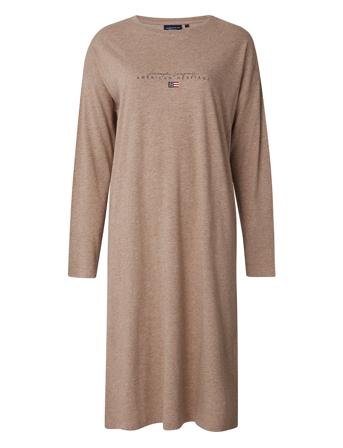 Angelica Cotton Modal Jersey Nightgown Nattkjole Brun Lexington Home*Betinget Tilbud