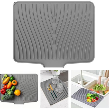 Opvaskemåtte, Silikone Opvaskemåtte, Silikone Opvaskemåtte til Bordplader, 40*33*1,5 cm, Køkkenredskaber, Let at Rengøre og Opbevare