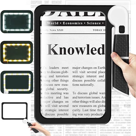 7,2" x 4,5" 5x läsglas med 48 LED-lampor (3 lägen)