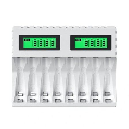 8-spors batterilader med LCD-skjerm Intelligent for AA/AAA NiCd NiMh oppladbare batterier Lading aa aaa lader 0.15
