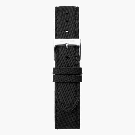 Black Nylon - Silver - 36mm