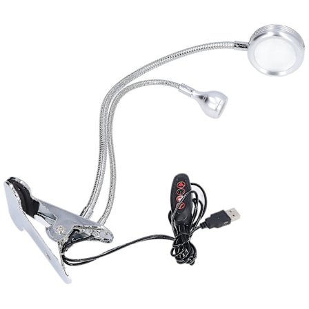 Kiinnitettävä pöytälamppu 10-vaiheinen säädettävä LED-kaksoispääjoutsenkaulainen pöytälamppu lukulampuksi