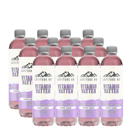 12 x Latitude 65, Vitaminvatten, 500 ml