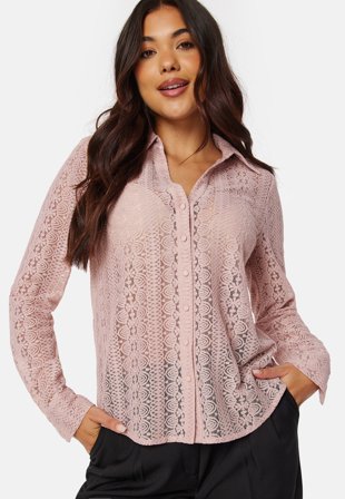 BUBBLEROOM Rhoda Lace Shirt Dusty pink Klær
