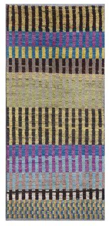 Berber Colourful Rug 81X198 Runner Dark Yellow/Black Wool, Afghanistan
