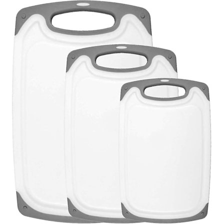 Köks skärbräda (3-pack) - Saftfåror med Greppvänliga Handtag - BPA-fri