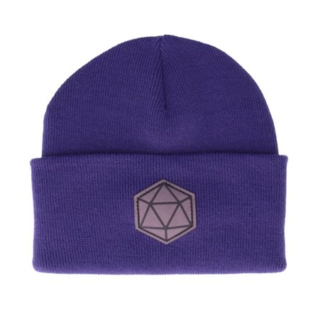 Gamerz - Purple cuff Beanie - D20 Patch Purple Beanie @ Hatstore