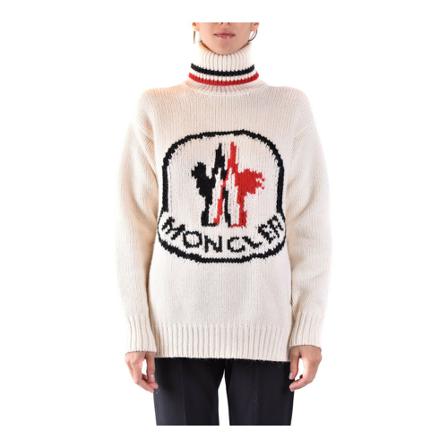 Moncler, Turtleneck Wit, Dames, Maat:S