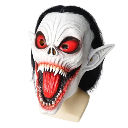 Halloween Vampyyrimaski Pelottava Zombimaski Hiusten kanssa Lateksi Koko Pään Maski Halloween-asuun