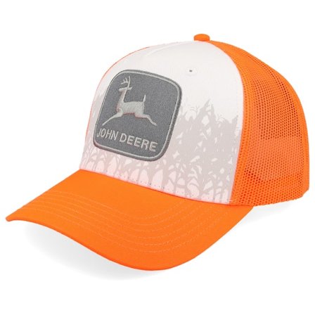 John Deere - Orange trucker Kasket - Cotton Twill Mesh Orange/White Trucker @ Hatstore