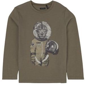 Kids - IKKS Khaki Long Sleeved Branded Graphic T-shirt 12 Years - Tops - 12 years - Green
