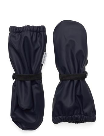 Pu Rain Mittens W. Fleece Recycled Accessories Gloves & Mittens Rain Gloves Marineblå Mikk-Line
