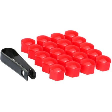 20 stk Universal 19mm Hjulmutter Deksel Lug Mutter Caps Skrue Beskytter, Modell: Rød 2