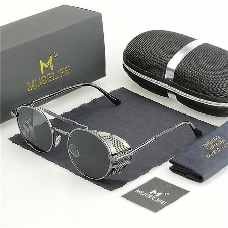 Retro Round Metal Sunglasses, Steampunk Men, Women, Glasses Uv Protection