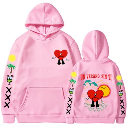 Nytt album Bunny Merch Bad un verano sin ti Hoodie Coat Herr Dam -