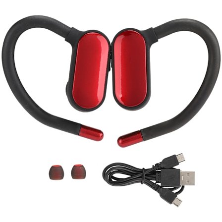 TWS-C2 Stereo Trådløse In-ear Bluetooth 5.0 Sports Ørekrok Øretelefon Hodetelefoner Ørepropper Rød
