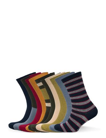 10-Pack Classic Socks - Gots/Vegan Patterned Knowledge Cotton Apparel