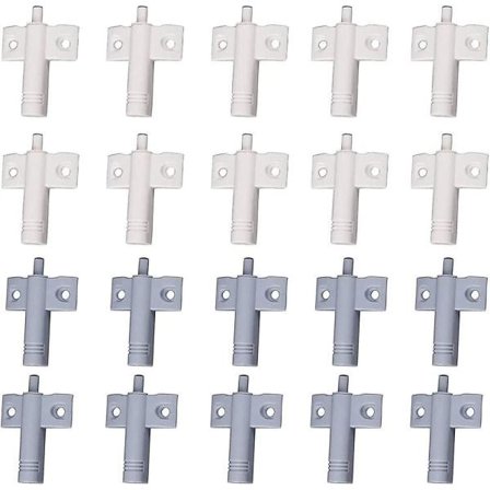 20 stk. køkkendørsdæmpere, skabsdæmpere, skuffedæmpere, blød og lydløs dæmper, til skabe, dør (hvid+grå)